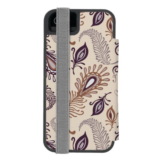 さまざまな羽パターン INCIPIO iPhoneウォレットケース (フォリオ裏面)