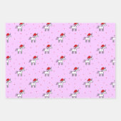 さまざまな背景を持つサンタ ラッピングペーパーシート (正面)