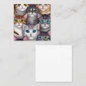 さまざまな色の可愛い猫 スクエア名刺 (正面/裏面)