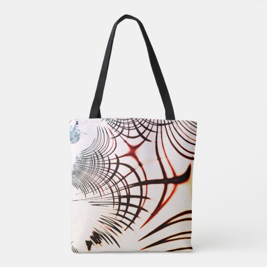 さまざまな色の線がクロスしたパターン(明るい背景) トートバッグ (裏面)