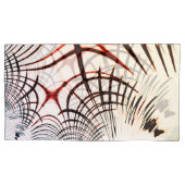 さまざまな色の線を交差させ、背景を明らかにする 枕カバー (正面左)