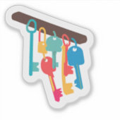 さまざまな色の鍵 シール (正面)