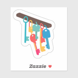 さまざまな色の鍵 シール