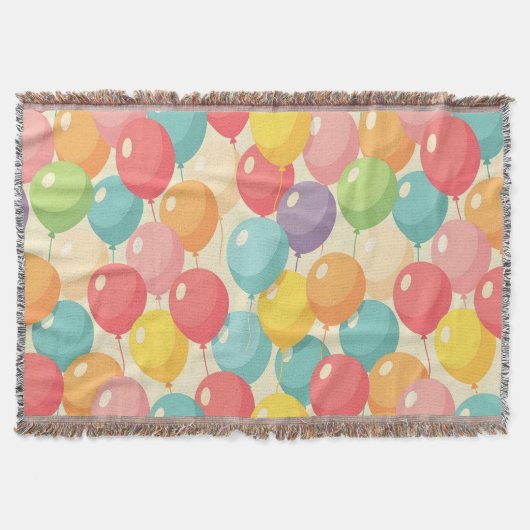 さまざまな色のParty風船 スローブランケット (正面)
