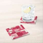 さまざまな色合いの赤い抽象芸術 スクエアペーパーコースター (インサイチュ)