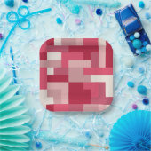 さまざまな色合いの赤い抽象芸術 ペーパープレート (パーティー)