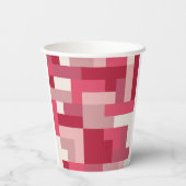 さまざまな色合いの赤い抽象芸術 紙コップ (裏面)