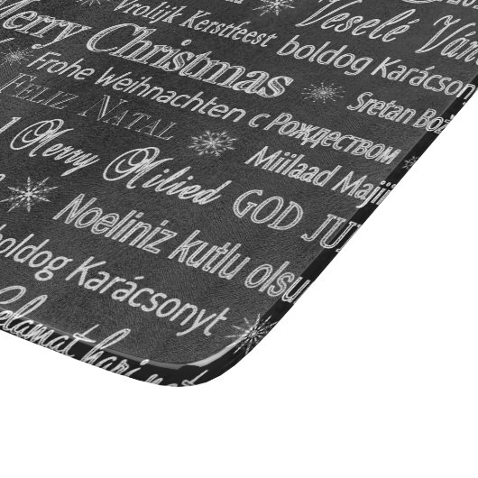 さまざまな言語でクリスマスを楽しむ カッティングボード (角)
