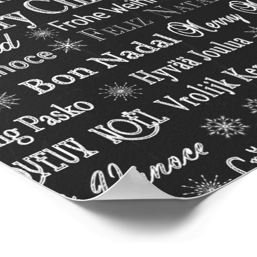 さまざまな言語でクリスマスを楽しむ ポスター (角)