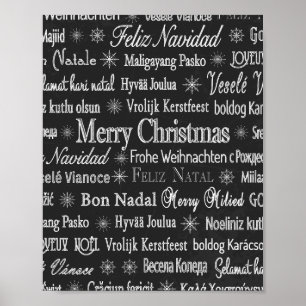 さまざまな言語でクリスマスを楽しむ ポスター