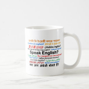 さまざまな言語プロダクト-英語を話して下さいか。 コーヒーマグカップ