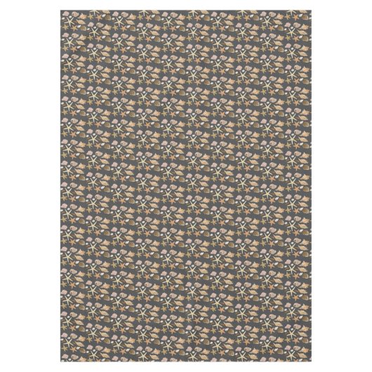 さまざまな貝殻の模様 テーブルクロス (正面)