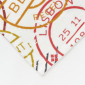 さまざまな都市のレトロな郵便標識パターン フリースブランケット (角)