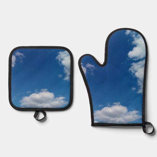 さまざまな雲 鍋つかみ&鍋敷きセット (正面)