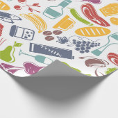 さまざまな食べ物 ラッピングペーパー (角)