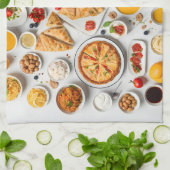 さまざまな食品 キッチンタオル (折り畳み)