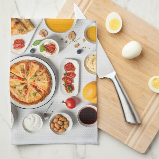 さまざまな食品 キッチンタオル (四つ折り)