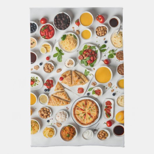 さまざまな食品 キッチンタオル (縦)