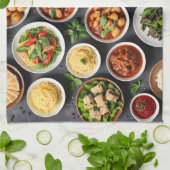 さまざまな食品 キッチンタオル (折り畳み)