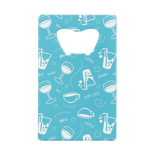 さまざまな飲み物 クレジットカード栓抜き (正面)