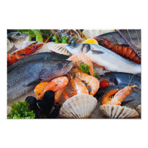 さまざまな魚介類 フォトプリント