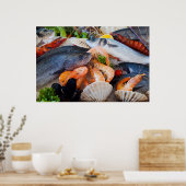 さまざまな魚介類 ポスター (キッチン)