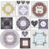 さまざまなFractal Art額縁の感謝引用文 シール (正面)