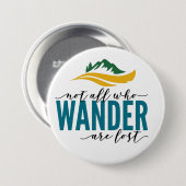 さまよいアウトドア大、3インチラウンドボタン 缶バッジ (正面&裏面)