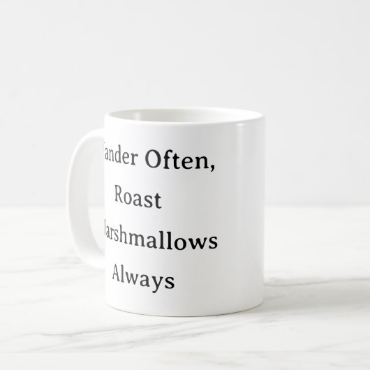 さまよいマグ – かわいいキャンプファイヤーマシュマロの贈り物 コーヒーマグカップ (正面左)