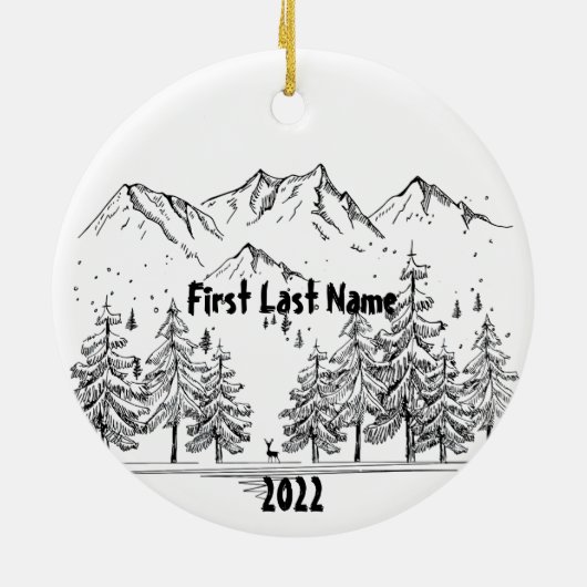 さまよい人がおもしろいハイキング失ったのカスタムみ セラミックオーナメント (裏面)