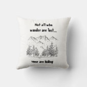 さまよい人がおもしろいユーモアの引用文失ったではない クッション (裏面)