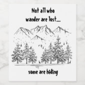 さまよい人がおもしろいユーモアの引用文失ったではない ワインラベル (シングルラベル)