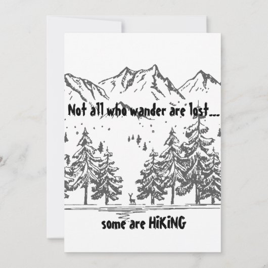 さまよい人はおもしろいハイキング失った引用文ハイカー カード (裏面)