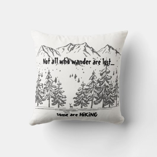さまよい人はおもしろいハイキング失った引用文ハイカー クッション (裏面)
