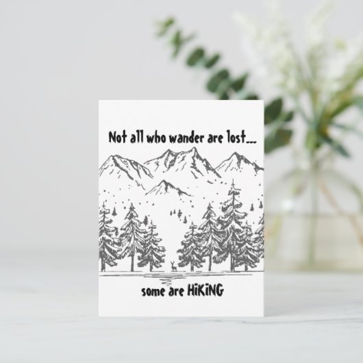 さまよい人はおもしろいハイキング失った引用文ハイカー ポストカード (スタンド正面)