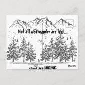 さまよい人はおもしろいハイキング失った引用文ハイカー ポストカード (裏面)