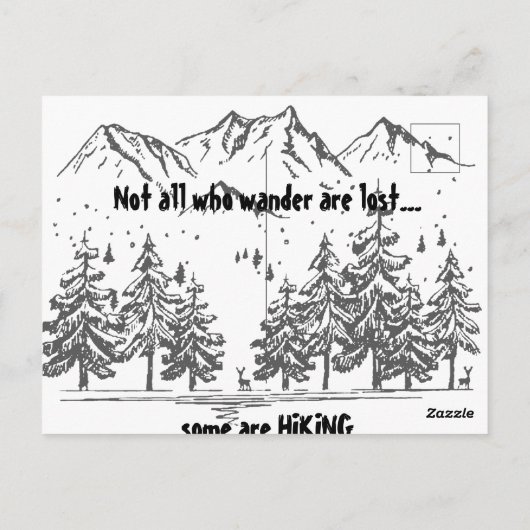 さまよい人はおもしろいハイキング失った引用文ハイカー ポストカード (裏面)