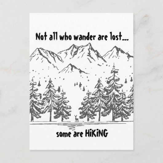 さまよい人はおもしろいハイキング失った引用文ハイカー ポストカード (正面)