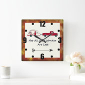 さまよい人は全て失った引用文トレーラーキャラバン スクエア壁時計 (ホーム)