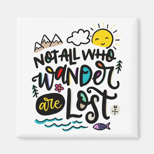 さまよい人ばかりではない失った。 マグネット (正面)