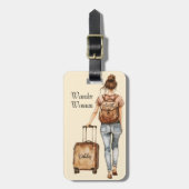 さまよい女 | おもしろい旅行荷物タグ ラゲッジタグ (正面縦)