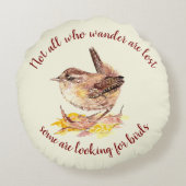 さまよう失ったない人 – 鳥を探す人 ラウンドクッション (裏面)