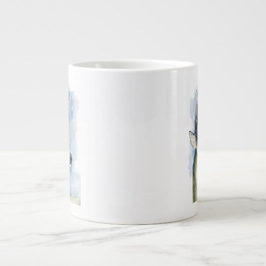 さまよう杖 – 水彩 ジャンボコーヒーマグカップ (正面)