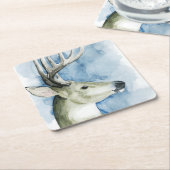 さまよう杖 – 水彩 スクエアペーパーコースター (アングル)