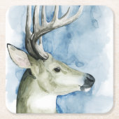 さまよう杖 – 水彩 スクエアペーパーコースター (正面)