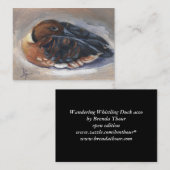 さまよう笛を吹くアヒルのaceoの芸術カード 名刺 (正面/裏面)