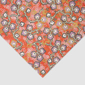 さまよう紫色の花の赤い日本語Origami 薄葉紙 (詳細)