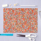 さまよう紫色の花の赤い日本語Origami 薄葉紙 (クラフト)