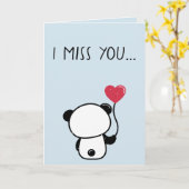 さみしいパンダベアのあなたが恋しいグリーティングカード カード (黄色い花)