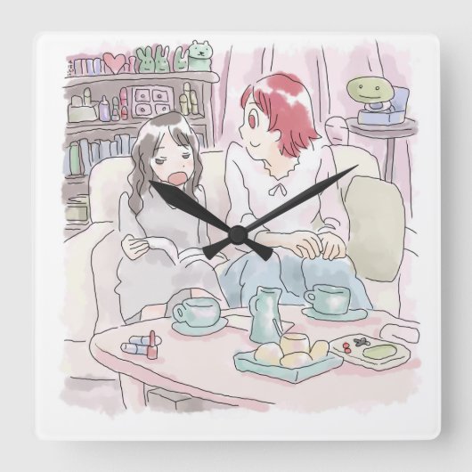 さむにしじ スクエア壁時計 (正面)